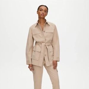 Aritzia The Group Babaton Titan Utility Wrap Jacket in Sand Bluff, size S